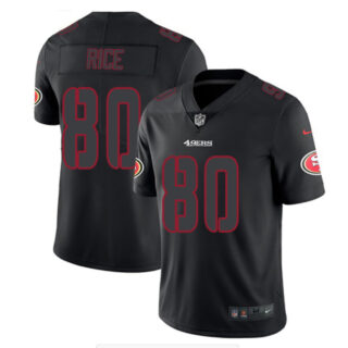 Nike 49ers 80 Jerry Rice Black Impact Rush Limited Jersey