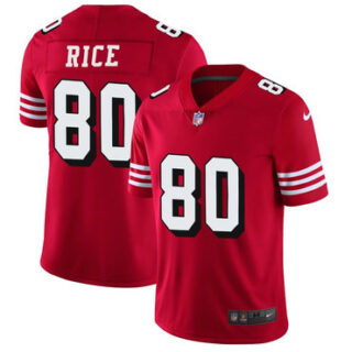 Nike 49ers 80 Jerry Rice Red 2018 Vapor Untouchable Limited Jersey