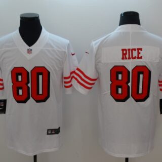 Nike 49ers 80 Jerry Rice White Color Rush Vapor Untouchable Limited Jersey
