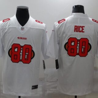 Nike 49ers 80 Jerry Rice White Shadow Logo Limited Jersey