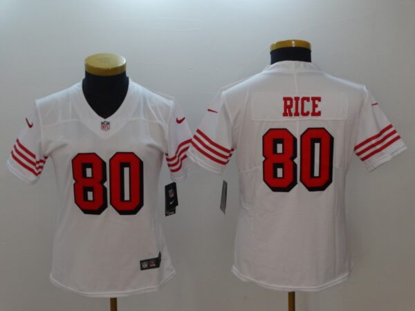 Nike 49ers 80 Jerry Rice White Women Color Rush Vapor Untouchable Limited Jersey