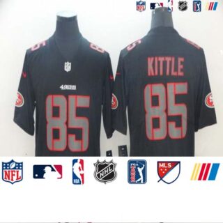 Nike 49ers 85 George Kittle Black Impact Rush Limited Jersey