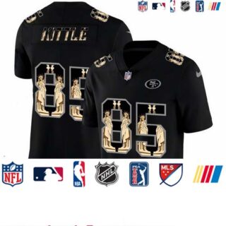 Nike 49ers 85 George Kittle Black Statue Of Liberty Limited Jersey