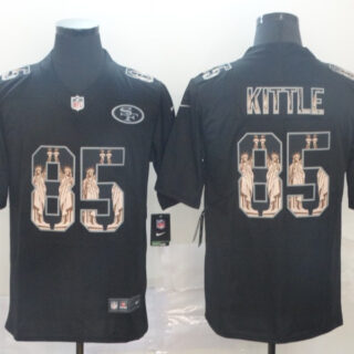 Nike 49ers 85 George Kittle Black Statue Of Liberty Limited Jersey