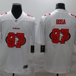 Nike 49ers 97 Nick Bosa White Shadow Logo Limited Jersey