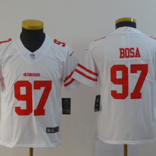 Nike 49ers 97 Nick Bosa White Youth 2019 NFL Draft First Round Pick Vapor Untouchable Limited Jersey