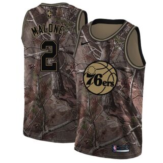 Nike 76ers #2 Moses Malone Camo NBA Swingman Realtree Collection Jersey