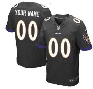 Nike Baltimore Ravens Customized Black Elite Jersey
