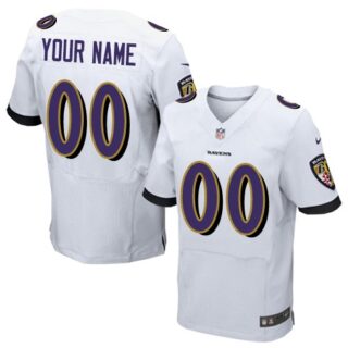 Nike Baltimore Ravens Elite White Road Men's Jersey NFL Customized jerseys