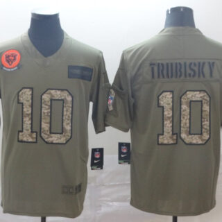 Nike Bears 10 Mitchell Trubisky 2019 Olive Camo Salute To Service Limited Jersey