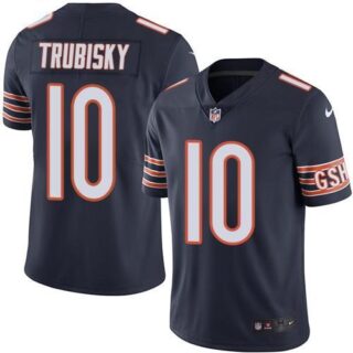 Nike Bears 10 Mitchell Trubisky Navy Vapor Untouchable Limited Jersey