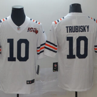 Nike Bears 10 Mitchell Trubisky White 2019 100th Season Alternate Classic Vapor Untouchable Limited Jersey