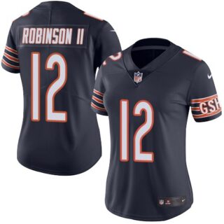 Nike Bears 12 Allen Robinson II Navy Women Color Rush Limited Jersey
