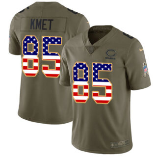 Nike Bears #85 Cole Kmet Olive USA Flag Men's Stitched NFL Limited 2017 Salute To Service Jersey