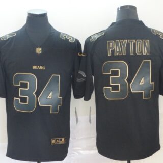 Nike Bears 34 Walter Payton Black Gold Vapor Untouchable Limited Jersey