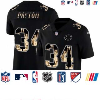 Nike Bears 34 Walter Payton Black Statue Of Liberty Limited Jersey