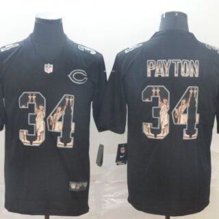Nike Bears 34 Walter Payton Black Statue Of Liberty Limited Jersey