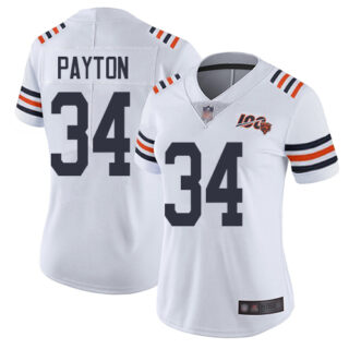 Nike Bears 34 Walter Payton White Women 2019 100th Season Alternate Classic Retired Vapor Untouchable Limited Jersey