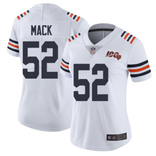 Nike Bears 52 Khalil Mack White Women 2019 100th Season Alternate Classic Vapor Untouchable Limited Jersey