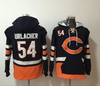 Nike Bears 54 Brian Urlacher Navy All Stitched Hooded Sweatshirt