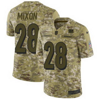 Nike Bengals #28 Joe Mixon Camo Men's Stitched NFL Limited 2018 Salute To Service Jersey