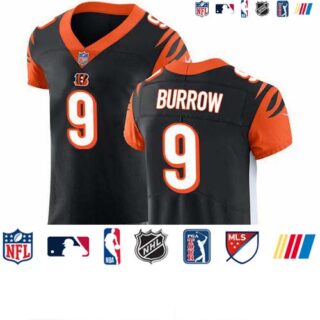 Nike Bengals #9 Joe Burrow Black Team Color Men's Stitched NFL Vapor Untouchable Elite Jersey