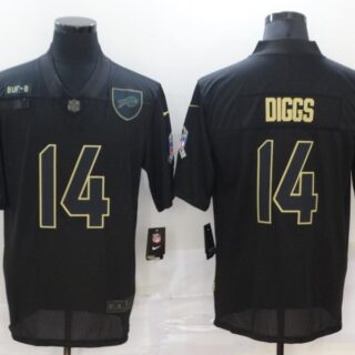 Nike Bills 14 Stefon Diggs Black 2020 Salute To Service Limited Jersey