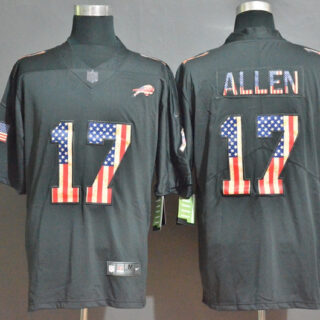 Nike Bills 17 Josh Allen 2019 Salute To Service USA Flag Fashion Limited Jersey