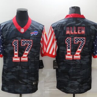 Nike Bills 17 Josh Allen Camo 2020 USA Flag Limited Jersey