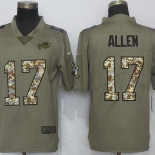 Nike Bills 17 Josh Allen Olive Vapor Salute To Service Limited Jersey