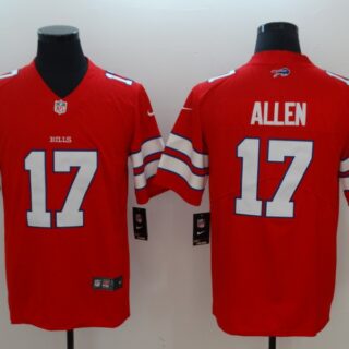 Nike Bills 17 Josh Allen Red Color Rush Limited Jersey