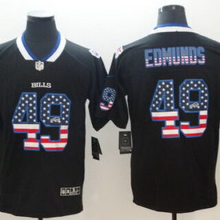 Nike Bills 49 Tremaine Edmunds Black USA Flag Fashion Limited Jersey