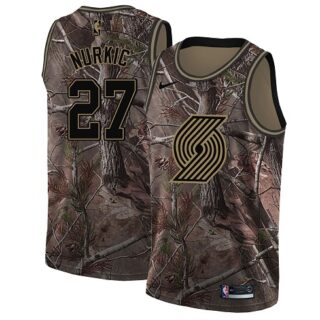 Nike Blazers #27 Jusuf Nurkic Camo Youth NBA Swingman Realtree Collection Jersey