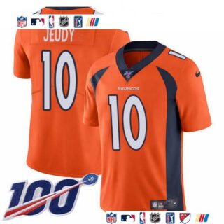 Nike Broncos #10 Jerry Jeudy Orange Team Color Men's Stitched NFL 100th Season Vapor Untouchable Limited Jersey