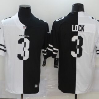 Nike Broncos 3 Drew Lock Black And White Split Vapor Untouchable Limited Jersey