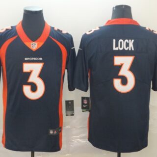 Nike Broncos 3 Drew Lock Navy Vapor Untouchable Limited Jersey