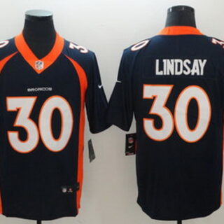 Nike Broncos 30 Phillip Lindsay Navy Vapor Untouchable Limited Jersey