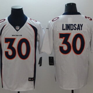 Nike Broncos 30 Phillip Lindsay White Vapor Untouchable Limited Jersey