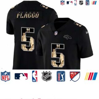 Nike Broncos 5 Joe Flacco Black Statue Of Liberty Limited Jersey