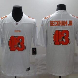 Nike Browns 13 Odell Beckham Jr. White Shadow Logo Limited Jersey
