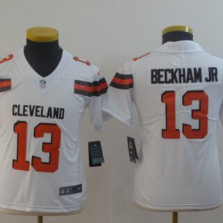 Nike Browns 13 Odell Beckham Jr White Youth Vapor Untouchable Limited Jersey