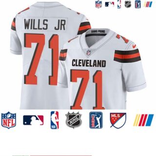 Nike Browns #71 Jedrick Wills JR White Men's Stitched NFL Vapor Untouchable Limited Jersey