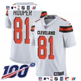 Nike Browns #81 Austin Hooper White Men's Stitched NFL 100th Season Vapor Untouchable Limited Jersey