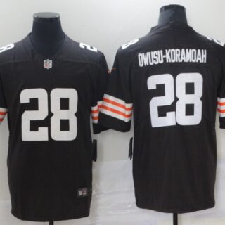 Nike Browns 28 Jeremiah Owusu Koramoah Brown 2021 NFL Draft Vapor Untouchable Limited Jersey