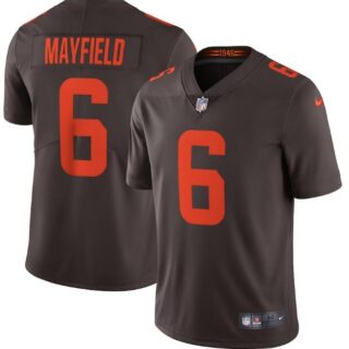 Nike Browns 6 Baker Mayfield Brown Alternate 2020 New Vapor Untouchable Limited Jersey