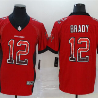 Nike Buccaneers 12 Tom Brady Red Drift Fashion Limited Jersey