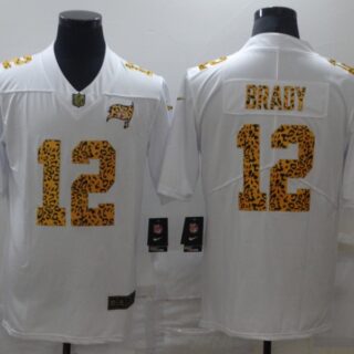 Nike Buccaneers 12 Tom Brady White Leopard Vapor Untouchable Limited Jersey