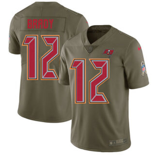 Nike Buccaneers #12 Tom Brady Olive Men's Stitched NFL Limited 2017 Salute To Service Jersey