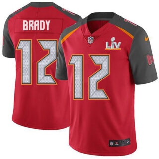 Nike Buccaneers #12 Tom Brady Red Team Color Men's Super Bowl LV Bound Stitched NFL Vapor Untouchable Limited Jersey