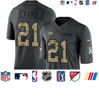 Nike Buccaneers #21 Justin Evans Black Men's Stitched NFL Limited 2016 Salute to Service Jersey